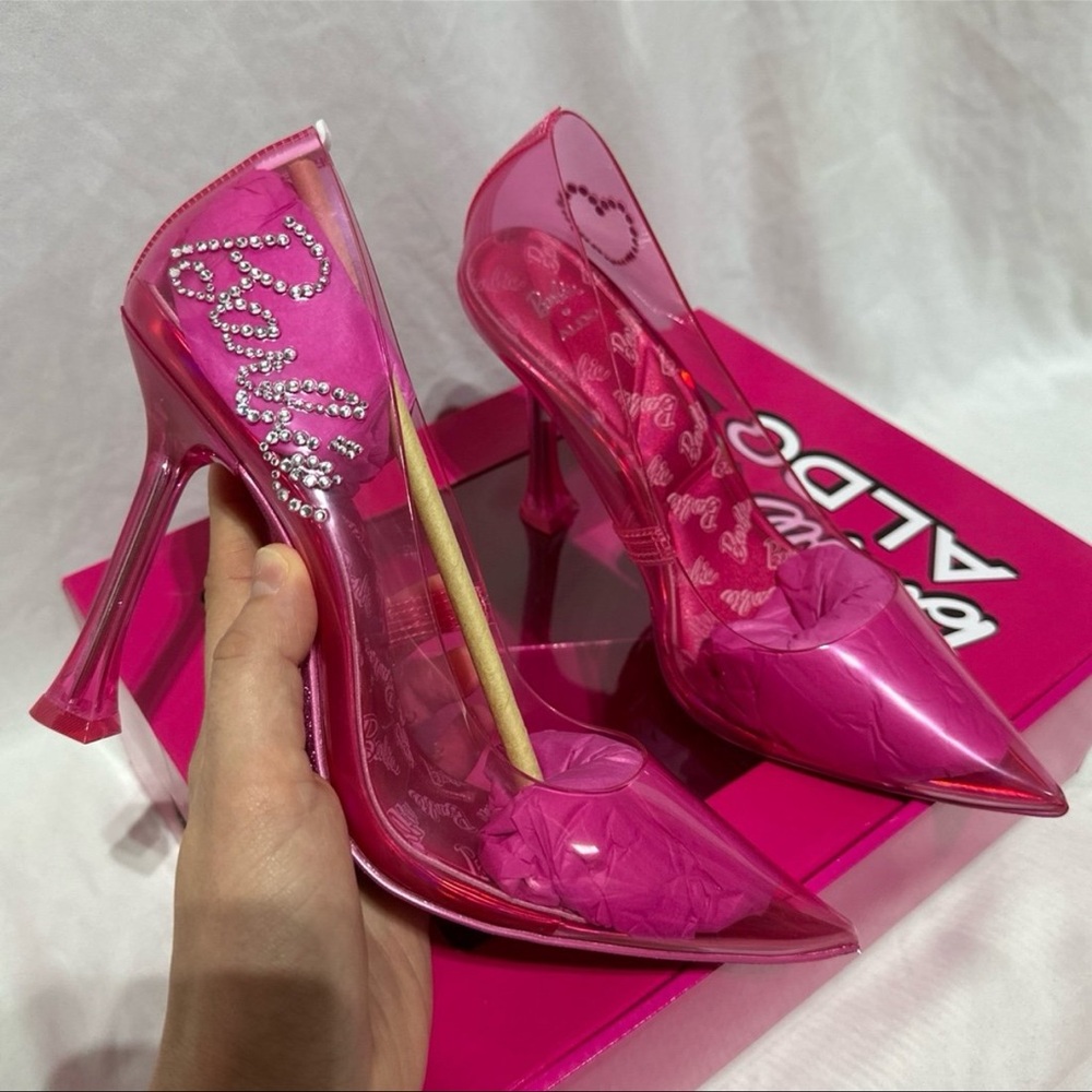 Aldo‎ x Barbie Barbiestessy Pink Rhinestone Malibu Dreamhouse Pumps Heels New - Picture 12 of 12
